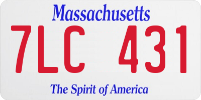 MA license plate 7LC431