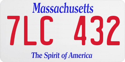 MA license plate 7LC432
