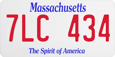 MA license plate 7LC434