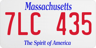 MA license plate 7LC435