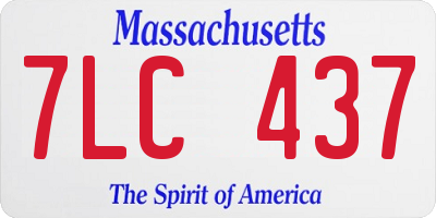 MA license plate 7LC437