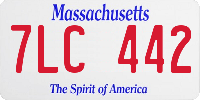 MA license plate 7LC442