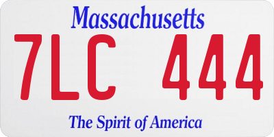 MA license plate 7LC444