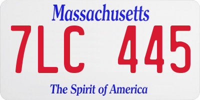 MA license plate 7LC445