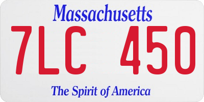 MA license plate 7LC450