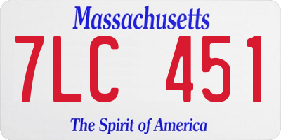 MA license plate 7LC451