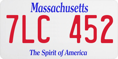 MA license plate 7LC452
