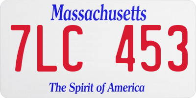 MA license plate 7LC453