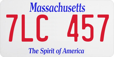 MA license plate 7LC457