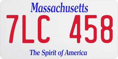 MA license plate 7LC458
