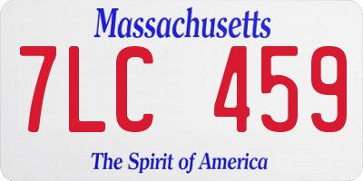 MA license plate 7LC459