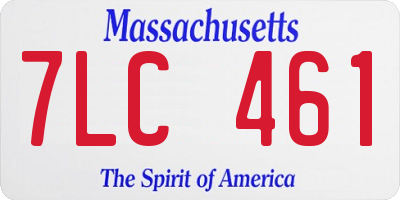 MA license plate 7LC461