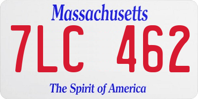 MA license plate 7LC462