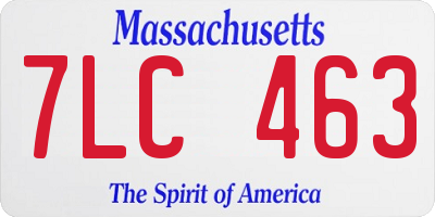MA license plate 7LC463