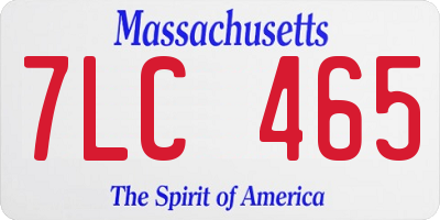 MA license plate 7LC465