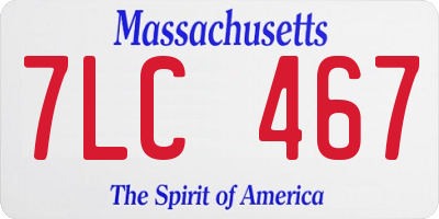 MA license plate 7LC467
