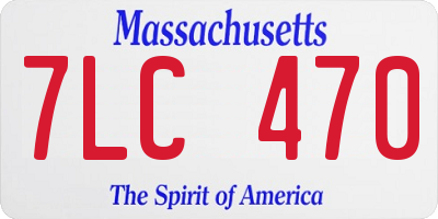 MA license plate 7LC470