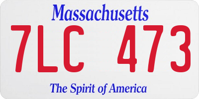MA license plate 7LC473