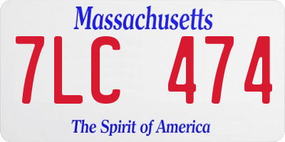 MA license plate 7LC474