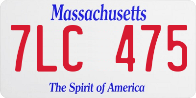 MA license plate 7LC475