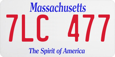 MA license plate 7LC477