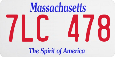 MA license plate 7LC478