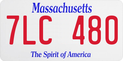 MA license plate 7LC480