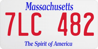 MA license plate 7LC482