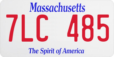 MA license plate 7LC485