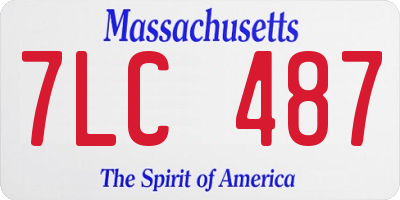 MA license plate 7LC487