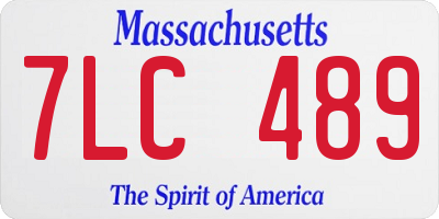 MA license plate 7LC489