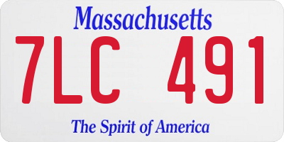 MA license plate 7LC491
