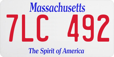 MA license plate 7LC492