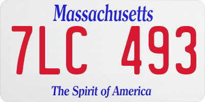 MA license plate 7LC493