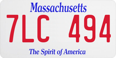 MA license plate 7LC494