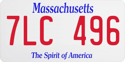 MA license plate 7LC496