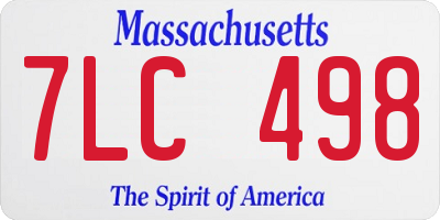 MA license plate 7LC498