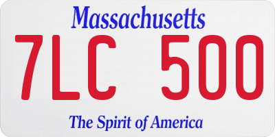 MA license plate 7LC500