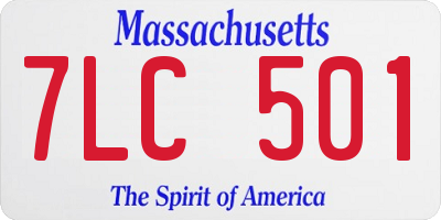 MA license plate 7LC501