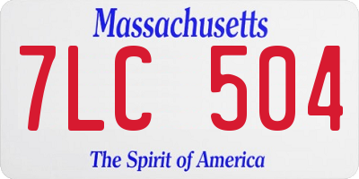 MA license plate 7LC504