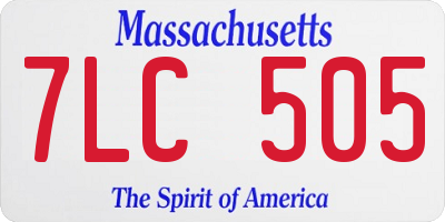 MA license plate 7LC505