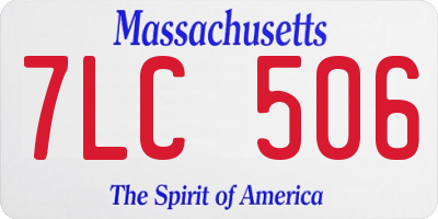 MA license plate 7LC506