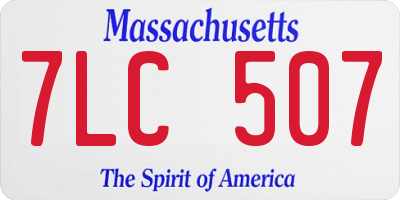 MA license plate 7LC507