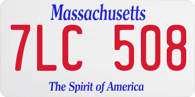 MA license plate 7LC508
