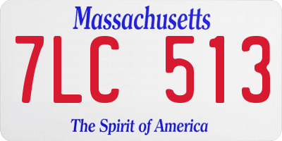 MA license plate 7LC513