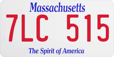 MA license plate 7LC515