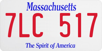 MA license plate 7LC517