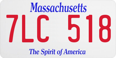 MA license plate 7LC518