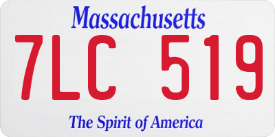 MA license plate 7LC519