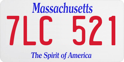 MA license plate 7LC521